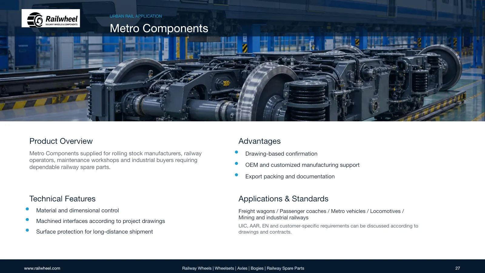 Railwheel company catalog page 27 for railway wheels and components