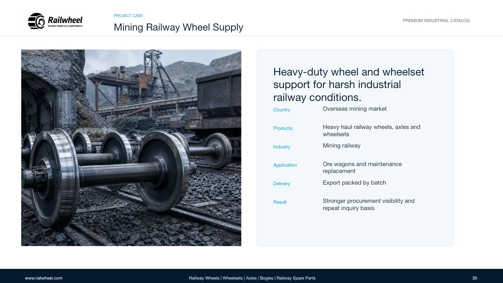 Railwheel company catalog page 35 for railway wheels and components