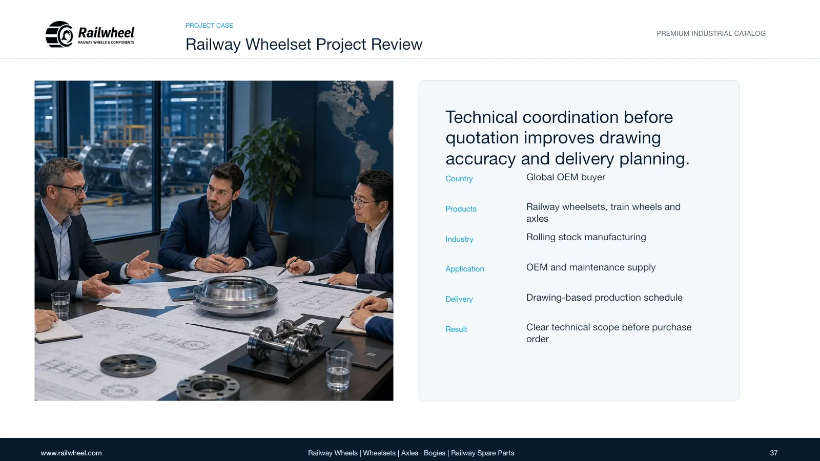Railwheel company catalog page 37 for railway wheels and components